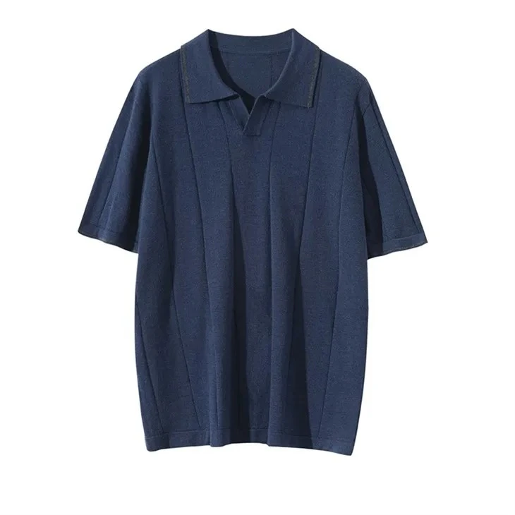 5 Mens Worsted Cashmere Polo Neck Short Sleeve Sweaters 5 Mens Worsted Cashmere Polo Neck Short Sleeve Sweaters